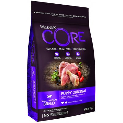 Wellness Core Puppy Small & Medium Breed Turkey & Chicken 10 kg – Zboží Mobilmania