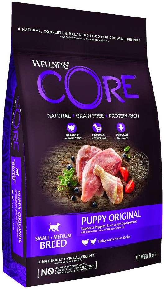 Wellness Core Puppy Small & Medium Breed Turkey & Chicken 10 kg