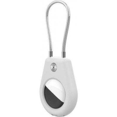 HT pouzdro pro Apple AirTag s ocelovým lankem bílý 5907769372438 – Zboží Mobilmania