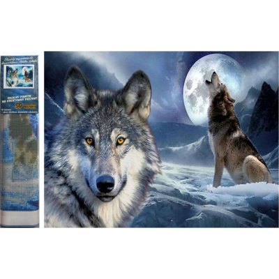 SMT Creatoys Diamantový obrázek 30 x 40 cm Vlk v zimě 1005264