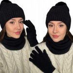 Fashionweek Dámský zimní set čepice šála a rukavice S3068 Černá – Hledejceny.cz