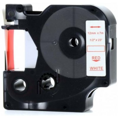 Kompatibilní páska s Dymo 45015, S0720550, 12mm x 7m červený tisk / bílý podklad – Sleviste.cz