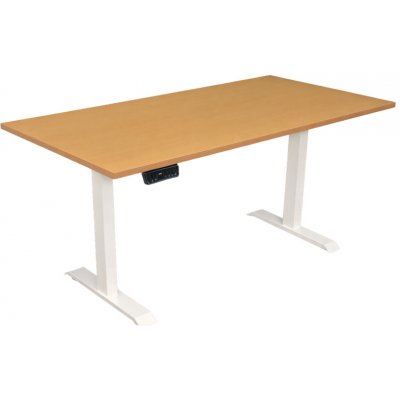 ZLKL Kancelářský stůl 160 x 80 x 2,5 cm bílá podnož / buk deska P00051-9 – Hledejceny.cz