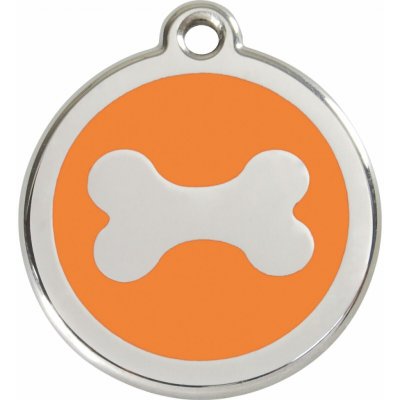 Red Dingo známka Bone Orange Kost oranžová L 37 mm – Zboží Mobilmania