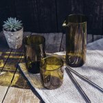 SOJKA Recyklovaná váza z lahví ZELENÉ SKLO 580 ml 175 mm – Hledejceny.cz