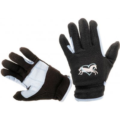 Cassini Rukavice fleece dětské výšivkou černé – Zboží Dáma