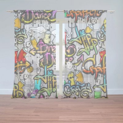SABLIO Záclony Graffiti 2ks 150x250cm – Hledejceny.cz