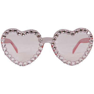 Guirca Brýle srdce růžové s kamínky – Zboží Dáma