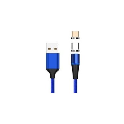 Kabel Magnetický micro USB a USB-C nabíjecí a datový, 1m, modrý – Sleviste.cz