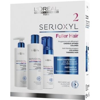 L'Oréal Paris Serioxyl 2 Colored Hair šampon 250 ml + kondicionér 250 ml + vlasová pěna 125 ml Pro barvené řídnoucí vlasy dárková sada