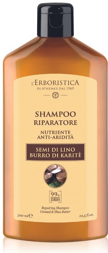 Athena\'s Erboristica Shampoo s lněným olejem pro suché a poškozené vlasy 300 ml