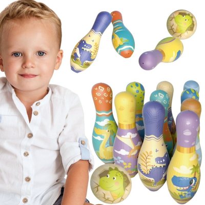 Woopie Měkké bowlingové kuželky s dinosaury sada 12 ks – Zboží Živě