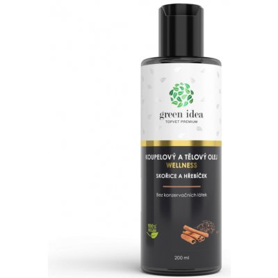 Green idea Wellness skořice a hřebíček v mandlovém oleji koupelový a tělový olej 200 ml – Zboží Mobilmania