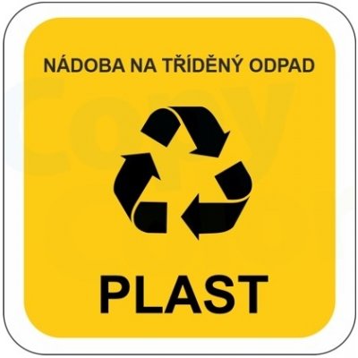 PLAST - Nádoba na tříděný odpad - Samolepka na popelnice