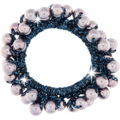 Biju Vlasová gumička s perličkami - modré barvy 8000760-2