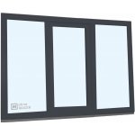 KNIPPING Plastové okno - 70 AD, 2100x1500 mm, FIX/OS/FIX, antracit Barva, imitace: antracit/bílá (jednostranně) – Hledejceny.cz