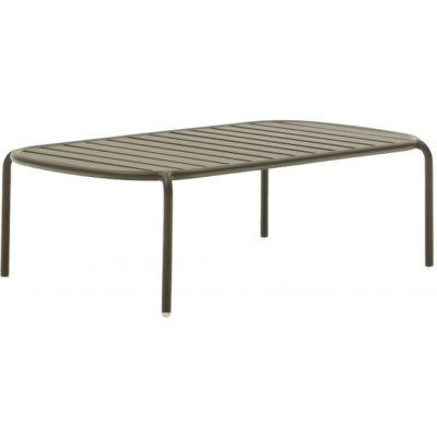 Kave Home Tmavě zelený kovový zahradní stolek Joncols 113 x 65 cm – Hledejceny.cz