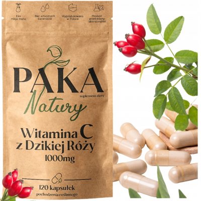 PakaNatury Vitamín C 1000mg přírodní ŠÍPKOVÁ RŮŽE 120 kapslí pro imunitu – Hledejceny.cz