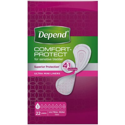 Depend Liners Ultra Mini Inkontinenční vložky 80 ml pro ženy 22 ks – Zboží Dáma