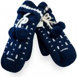 xcena Palčáky vlněné modré s bambulkami – Zboží Dáma