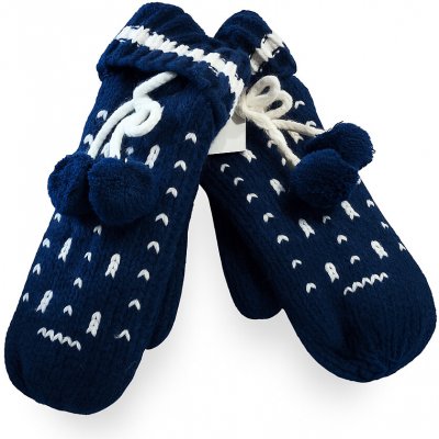 xcena Palčáky vlněné modré s bambulkami – Zboží Dáma