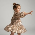 Konges Slojd šaty s dlouhým rukávem a flitry LILA Gold Glitter – Hledejceny.cz