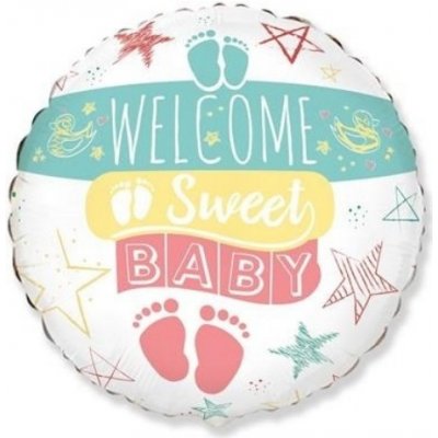 Flexmetal Foliový balonek Welcome Sweet Baby - 45 cm - Nebalený – Zboží Mobilmania