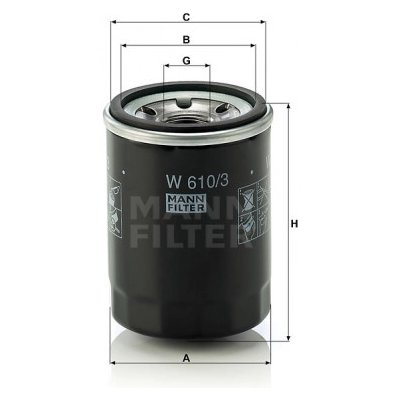 MANN FILTER Olejový filtr W 610/3 – Zboží Mobilmania