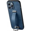 Pouzdro a kryt na mobilní telefon SULADA Apple iPhone 15 Pro Max - poutko + kroužek - ochrana kamery - umělá kůže - modré
