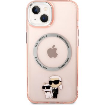 Pouzdro Karl Lagerfeld MagSafe IML Karl and Choupette NFT iPhone 14 růžové