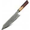Kuchyňský nůž UG Grill Nůž Kiritsuke 20,5 33 cm Damašková ocel 67 dřevo & červená pryskyřice