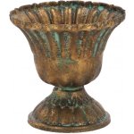 Váza francouzská AGED METAL, kov, zlatá/tyrkys patina, pr.8x8cm|Esschert Design – Hledejceny.cz