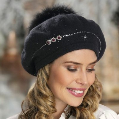 Krumlovanka dámský vlněný baret W-0091/018 černý – Hledejceny.cz