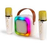 CONNECT IT 2Mic bezdrátový mini party karaoke reproduktor + 2 x mikrofon BÉŽOVÝ – Zboží Mobilmania