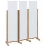 Atmosfere LINE 116 dřevěný 3-dílný paraván mobilní výška 1600 mm rám dub bardolino výplň bílá – Hledejceny.cz