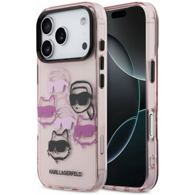 Karl Lagerfeld IML Multi K&CH Heads Zadní Kryt pro iPhone 17 Pro Max Pink – Zboží Mobilmania