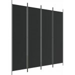 Greatstore 4dílný paraván černý 200 x 200 cm textil – Zboží Dáma