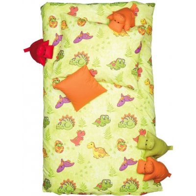 SCANquilt povlečení Klasik Dino zelinkavé 90 x 135 a 45 x 65 cm – Zbozi.Blesk.cz