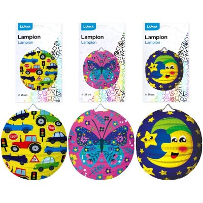 Lampion 25cm kulatý dětský LUMA mix 2 – Zboží Dáma