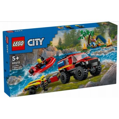 LEGO® City 60412 Hasičský vůz 4x4 a záchranný člun – Zboží Mobilmania