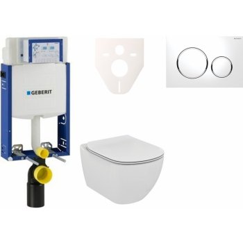 Geberit Kombifix WC Ideal Standard Tesi + Tlačítko Sigma20 bílá/lesklý chrom/bílá + Sedátko 110.302.00.5 NF4