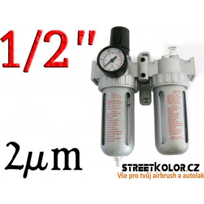 Jednotka úpravy vzduchu, vnitřní závit:1/2" - regulátor, filtr, olejovač, 2µm – Hledejceny.cz
