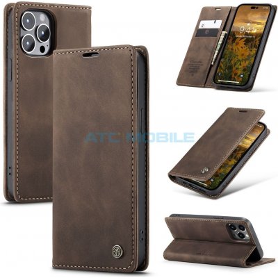 CaseMe Book iPhone 15 Pro Max tm. hnědé (Coffee) – Zboží Mobilmania