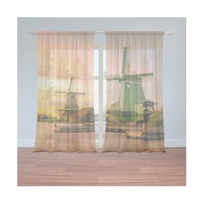 Sablio Záclony Větrné mlýny: 2ks 150x250cm – Hledejceny.cz