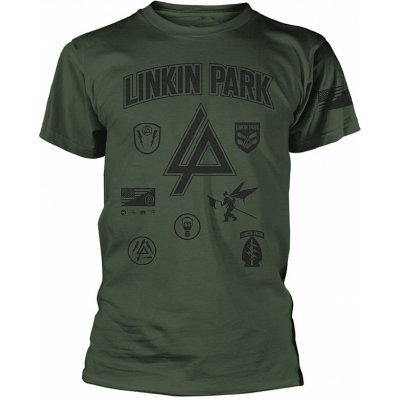 Linkin Park tričko Patches Green – Zboží Mobilmania