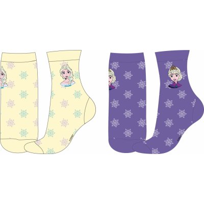 Frozen 5234A318 Dívčí ponožky smetanová / fialková – Zboží Mobilmania