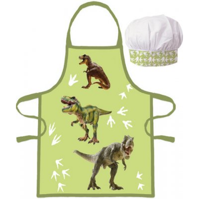 BrandMac Dětská zástěra s kuchařskou čepicí Dinosauři – Zboží Dáma