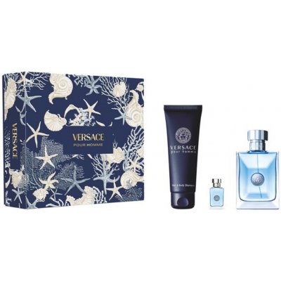 Versace Pour Homme pro muže EDT 100 ml + sprchový gel 150 ml + EDT 5 ml dárková sada – Zboží Mobilmania