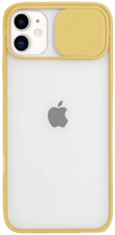 Pouzdro SES Silikonové ochranné s posuvným krytem na fotoaparát Apple iPhone 12 mini - žluté