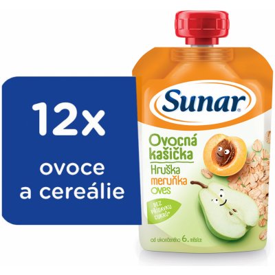 Sunar hruška meruňka ovesné vločky 6m+ 12 x 120 g – Zboží Dáma